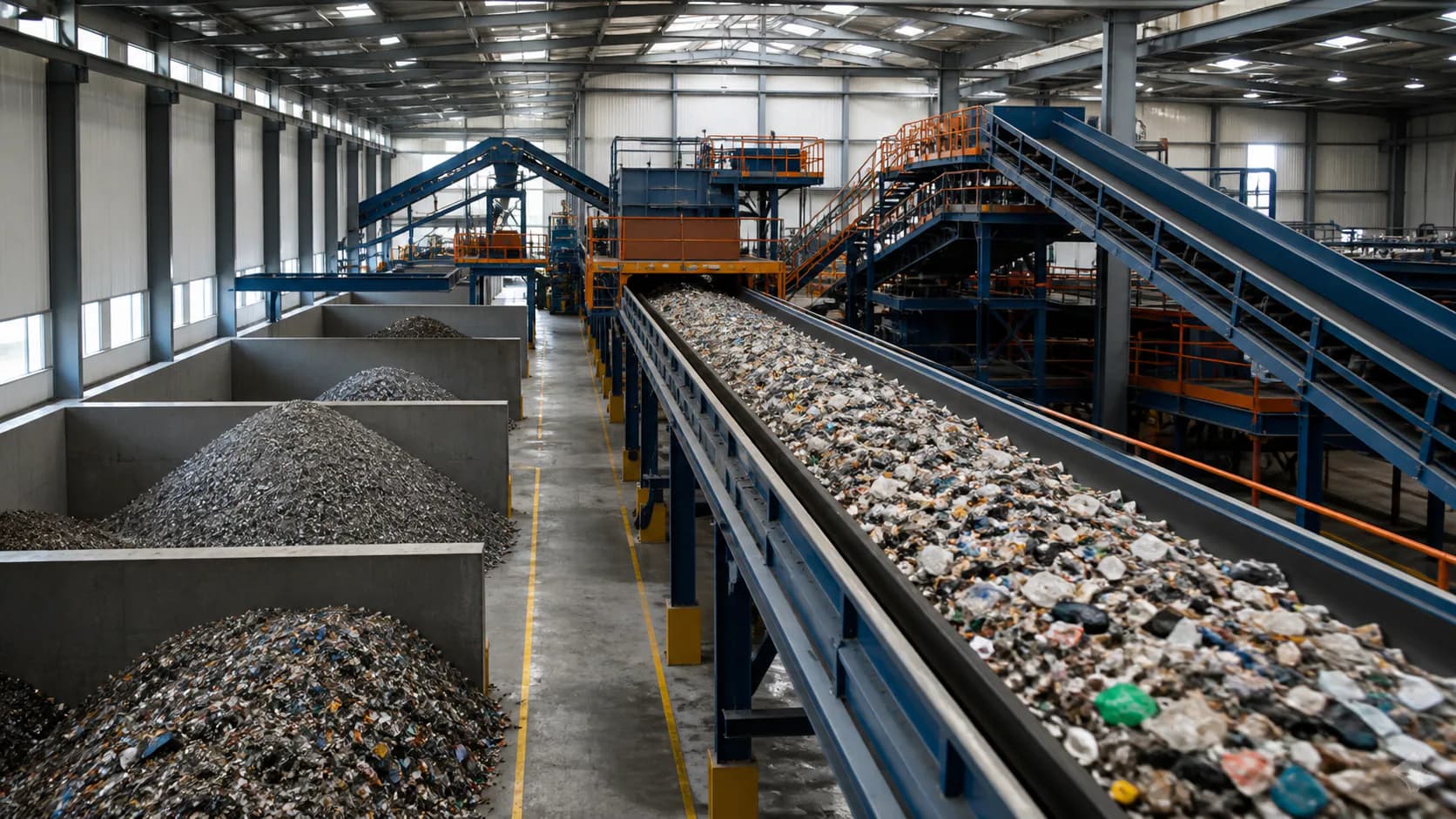 Industrial material sorting context for RCYD permanent magnet self dumping iron remover